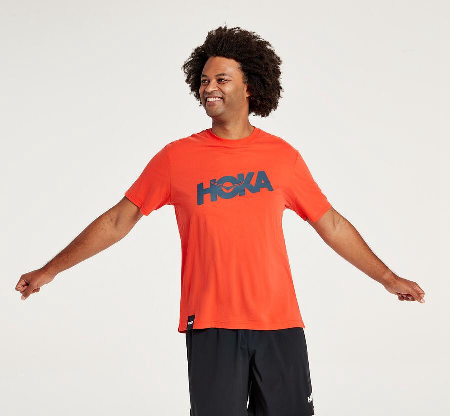 Camisa Hoka One One Masculino Vermelhas - Brand - 952-EZHXPA